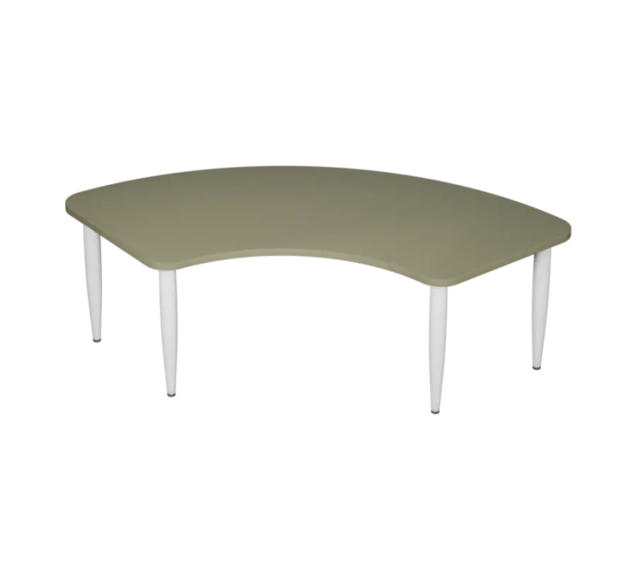 PLAYFORM 28 modulární hravé stoly, výška 520 mm, kovová podnož bílá, deska 25 mm, beton zelinkavý